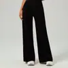 Pantalones de yoga de pierna ancha de tiro bajo transfronterizos para mujer, holgados, cepillados de pierna recta para deportes y fitness, pantalones largos para correr, adelgazantes de glúteo de melocotón