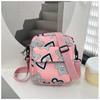 Bolsa Pequeña de Nylon con Corazón Lindo para Mujer 2025 Nueva Bolsa para Teléfono Móvil Estilo Japonés Bolsa Cuadrada Pequeña Bolso de Hombro Estilo Coreano Bolso Cruzado