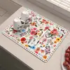 Alfombrilla Drenante para Encimera de Cocina de Tierra de Diatomeas Nórdica, Alfombrilla Absorbente de Secado Rápido, Alfombrilla Aislante de Calor para Fregadero sin Lavado para Lavabo y Barra de Cocina