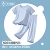 Roupas de Ar Condicionado Camiseta Manga Curta Conjunto Modal Pijama Infantil Classe A Novo Estilo Verão Roupa de Dormir para Meninos Estilo Fino para Meninas