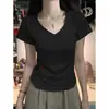Camisa de Verano Nueva Estilo para Mujer, Corte Ajustado, Manga Corta, con un Diseño Único, Versátil y Favorecedora, Hecha de Algodón de Alta Calidad