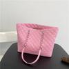 Bolso Grande 2024 Nuevo Bolso de Hombro Gran Capacidad Moda Femenina Cadena Rómbica Bolso Tote Portátil Sencillo Bolso Bandolera