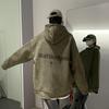Sudadera con capucha para hombre, chaqueta con capucha pesada, de gamuza, estilo retro, de marca de moda, resistente y duradera, estilo americano, resistente, de calle principal, holgada, para otoño