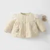 Chamarra de algodón acolchada para bebé, top acolchado grueso, abrigo cálido para niñas, 120g, abrigo de otoño/invierno para bebés y niños pequeños para niñas