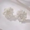 Aretes de Perlas Florales de Primavera y Verano de Aguja de Plata, Dulces Elegantes, Diseño Simple y Exquisito, Aretes Pequeños Frescos y Versátiles para el Trabajo