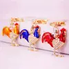 Estilo Chino Creativo Lindo Aceite Goteando Zodiaco Gallo Llavero de Coche Metal Colgante para Bolso de Mujer Accesorios Regalo 1113