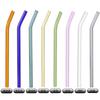 Nuevo Juego de Popotes de Vidrio Borosilicatado de Colores Reutilizables Aptos para Lavavajillas Popotes Resistentes a Altas Temperaturas