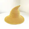 Sombrero de Bruja Puntiagudo de Halloween, Plegable, Estilo Hip-Hop, Suministro Transfronterizo Europeo y Americano, Sombrero de Mago de Gasa de Algodón Hip-Hop, Venta al por mayor del fabricante