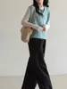 Chaleco de Punto Azul con Cremallera para Mujer, Nuevo Estilo Primavera Temprana 2026, Muy Elegante, Chaleco para Superponer, Ropa de Abrigo Estilo Coreano