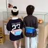 Bolsas para Niños al por Mayor Transfronterizas, Bolso de Pecho para Niña Pequeña para Exteriores Fresco y de Moda, Nuevo Riñonera para Bebé Niño de Color Contrastante