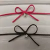 Estilo Coreano Estilo Pura Pasión Cadena para Clavícula Lazo Plata Pequeño Corazón Collar Gargantilla Estilo Dulce Fresco Joyería