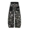 ChaoLi tem em estoque jeans curvos com estampa de estrela desgastada para mulheres, calças largas casuais soltas de estilo de rua para o verão