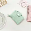 Porta-cartões mini plissado estilo Ins, porta-moedas doce e feminino com fecho de pressão, bolsa pequena portátil com fivela de pendurar para estudantes, bolsa feminina