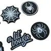 Bordado Ya nuevo tablero de ajedrez blanco y negro pegatinas de bordado por computadora parche telaraña pancarta amor decoración de bordado por computadora