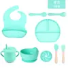 Juego de tenedor y cuchara para niños, cuchara para bebé, juego de entrenamiento para comer para niños, tenedor para bebé, vajilla, cuchara para arroz, cuchara de silicona anti-caída
