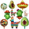 Balão decorativo com tema de festa de carnaval mexicano transfronteiriço, cacto, alpaca, tacos, abacate