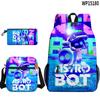 3D Novo Robô Cósmico Astrobot Estudante Mochila Bolsa Lápis Mochila Conjunto Impresso de Três Peças