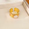 Anel Aberto Oval com Pedra Banhado a Ouro 18K Real, Anel de Estilo Nicho de Luxo, Estilo Europeu e Americano, Joias Únicas e Exageradas