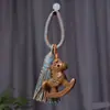 Fique Rico Imediatamente Chaveiro de Carro Pingente de Madeira Maciça Esculpida Corrente para Celular Pingente Decorativo de Arte do Signo do Cavalo do Zodíaco para Bolsa