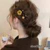 Pinza para el Cabello de Lana con Estampado de Leopardo para Otoño e Invierno para Mujer, Elegante Pinza para Flequillo Lateral, Pinza BB de Gama Alta para Pelos Sueltos, Pasador de Moda Estilo Retro