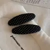Tecido de Bolinhas Estilo Coreano Elástico Pequeno para Cabelo de Mulher, Corda para Coque, Prendedor BB Versátil para Franja Lateral, Presilhas Ovais para Cabelo Solto