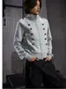 2026 Moletom Cardigan Gola Alta Estilo Retro de Quadra Masculino Solto Design de Rua Jaqueta Curta Roupa Externa para Casal