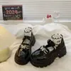 Zapatos de Cuero Negros para Niñas Primavera y Otoño Zapatos Mary Jane 2025 Primavera y Otoño Nuevo Estilo Británico Princesa Suela Gruesa Zapatos Estilo Extranjero