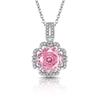 Tiktok Xiaohongshu En Vivo Más Vendido Octagonal Corte Rosa Piedra Preciosa de Color Diamante de Alto Quilate Moda Transfronteriza Europea y Americana Joyería