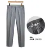 Marca de moda de verão calça cropped lisa de cor sólida masculina calça social afunilada sem necessidade de passar calça casual skinny slim fit estilo coreano