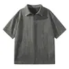 Estilo Verão Novo Estilo Old Money Camisa Polo Masculina Textura Ice Cool High Street Americana Gola Lapela Manga Curta Camiseta Masculina