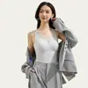 Chaleco térmico de terciopelo fino de Lyocell para otoño e invierno para mujer con almohadillas en el pecho, cuello en V de encaje, top interior sin costuras para capas