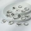Anillo Combinado de 16 Piezas con Diseño Exagerado Calado de Hoja de Serpiente Flor de Loto con Joya Grande Transfronterizo Nuevos Productos
