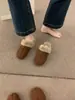 Zapatillas Retro Birkenstock Planas y Peludas para Mujer 2026 Nuevo Otoño/Invierno de Punta Cerrada Medias Zapatillas Zapatos de Algodón para la Nieve