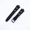 Adecuado para Reloj de Goma Baoge con Pulsera de Silicona Negra Convexa de 22 mm 24 mm 26 mm para Hombres y Mujeres