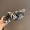Falda de Houndstooth Dongdaemun Corea del Sur Pinza para Mujer Estilo Francés Elegante Estilo Hepburn Diseño Grande Cabeza Trasera Top