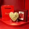 Moneda de Oro Corazón Puro 999 Colgante Festival de las Siete Estrellas Regalo de San Valentín para Esposa Novia