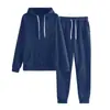 2024 Versión Coreana Nuevo Conjunto de Sudadera Unisex con Capucha de Color Sólido Talla Grande Conjunto Casual Holgado de Dos Piezas para Mujer