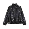 Fabricantes Transfronterizos Europeos y Americanos Chaquetas y Tops Estampados de Lunares Holgados para Mujeres Negras Transfronterizos Europeos y Americanos