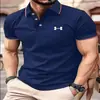 2026 Nueva Moda Camisa de Botones Transfronteriza Moda Masculina Europea y Americana Corte Ajustado Camiseta Polo de Bloques de Color para Hombre