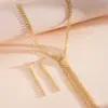 Colar Europeu e Americano com Borlas Multicamadas Enroladas e Cravejado de Diamantes, Corrente de Clavícula de Moda Personalizada Transfronteiriça, Colar de Luxo Leve e de Alta Qualidade para Mulheres