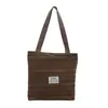 Bolsa Estilo Japonês Ins Feminina 2025 Bolsa de Lona Listrada Fashion Bolsa de Mão Ombro Bolsa Tote de Classe Feminina Bolsa para o Trabalho Escola