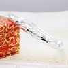 Pulseira Estilo Étnico Miao Prata Dragão e Fênix Céu Estrelado Sorte para Mulheres, Pulseira Nobre Dama Banhada a Prata Imitação, Pulseira de Prata Miao Atacado