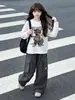 Conjunto Casual para Niñas 2026 Otoño Nuevo Estilo para Niños Mayores, Camiseta de Manga Larga de Dibujos Animados, Camiseta Básica, Pantalones Deportivos, Pantalones Cargo