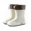Botas de lluvia para mujer transfronterizas japonesas y coreanas, lindos zapatos de agua de media pantorrilla, zapatos de goma para estudiantes, botas de agua antideslizantes, botas de lluvia impermeables con faja