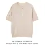 Blusa de Tricô Respirável Unissex Estilo Old Money Falsa de Duas Peças Camada Dupla Gola Redonda Manga Curta Primavera-Verão Camiseta de Casal de Alta Qualidade