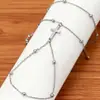 Pulsera de Cadena Transfronteriza Europea y Americana Pulsera Simple de Perlas Blancas Combinación Multicapa Cadena de Dedo Pulsera de Dedo de Aleación para Mujer