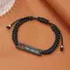Pulsera tejida para el Día de San Valentín, etiqueta de acero inoxidable, corazón de amor hueco grabado, pulsera de nicho para parejas, venta al por mayor