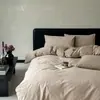 Juego de cuatro piezas de algodón de fibra larga de alta densidad y alta calidad para grado materno e infantil, cuatro estaciones, tacto de lujo ligero y alta gama, sábana, funda de edredón, juego de ropa de cama 4