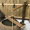 Jardín Estilo Japonés Decoración de Fuente de Agua de Bambú Decoración de Bambú para Acuario Canaleta de Piedra Pileta de Piedra Agua Circulante Fuente de Agua de Bambú
