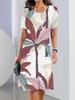 Verano simple hojas florales impresión digital 3D 2024 transfronterizo comercio exterior elegante vestido de mujer venta caliente